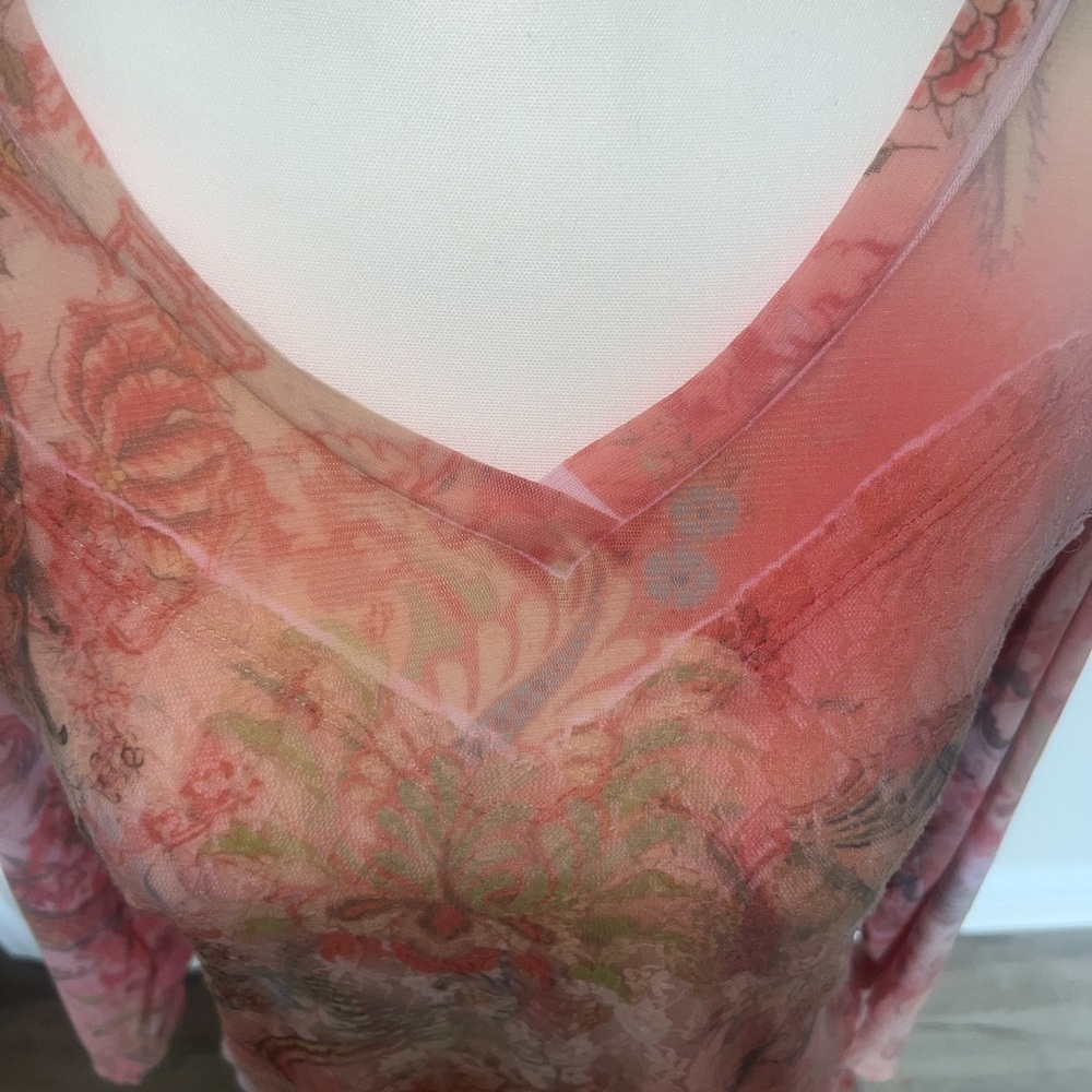 Fairycore Pink and Cream Paisley Blouse - Picture 2 of 5